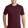 Port & Company Mens Core Short Sleeve Crewneck T-Shirt w/ Pocket - Athletic Maroon