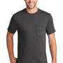 Port & Company Mens Core Short Sleeve Crewneck T-Shirt w/ Pocket - Charcoal Grey