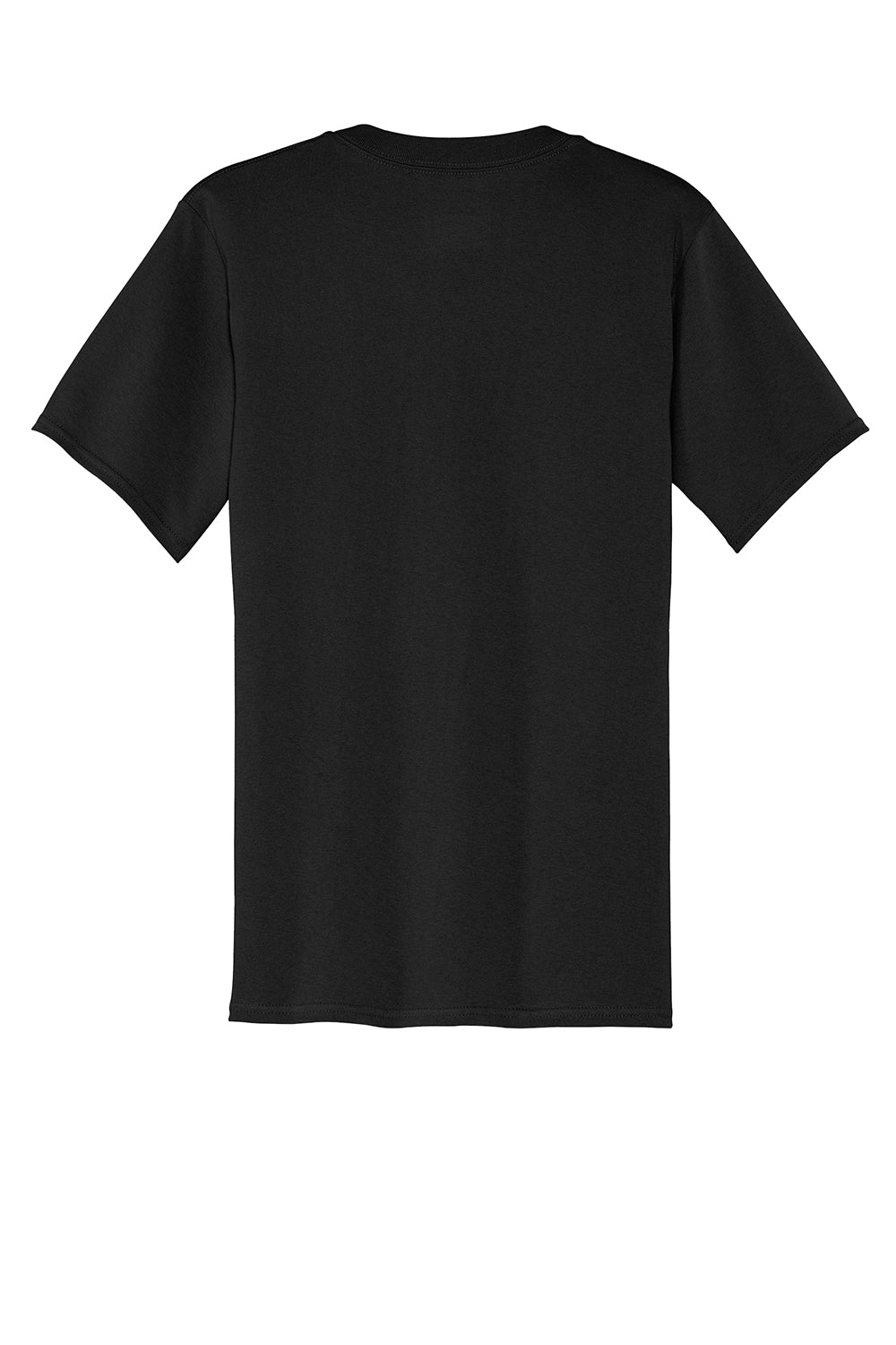 Port & Company PC54P Mens Core Short Sleeve Crewneck T-Shirt w/ Pocket Jet Black Flat Back