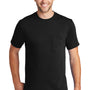 Port & Company Mens Core Short Sleeve Crewneck T-Shirt w/ Pocket - Jet Black