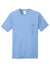 Port & Company PC54P Mens Core Short Sleeve Crewneck T-Shirt w/ Pocket Light Blue Flat Front