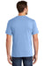 Port & Company PC54P Mens Core Short Sleeve Crewneck T-Shirt w/ Pocket Light Blue Model Back