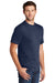 Port & Company PC54P Mens Core Short Sleeve Crewneck T-Shirt w/ Pocket Navy Blue Model 3q