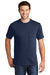 Port & Company PC54P Mens Core Short Sleeve Crewneck T-Shirt w/ Pocket Navy Blue Model Front