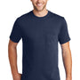 Port & Company Mens Core Short Sleeve Crewneck T-Shirt w/ Pocket - Navy Blue