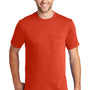 Port & Company Mens Core Short Sleeve Crewneck T-Shirt w/ Pocket - Orange