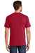 Port & Company PC54P Mens Core Short Sleeve Crewneck T-Shirt w/ Pocket Red Model Back