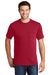 Port & Company PC54P Mens Core Short Sleeve Crewneck T-Shirt w/ Pocket Red Model Front