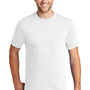 Port & Company Mens Core Short Sleeve Crewneck T-Shirt w/ Pocket - White