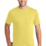 Port & Company Mens Core Short Sleeve Crewneck T-Shirt w/ Pocket - Yellow