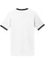 Port & Company PC54R Mens Core Ringer Short Sleeve Crewneck T-Shirt White/Jet Black Flat Back