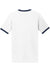 Port & Company PC54R Mens Core Ringer Short Sleeve Crewneck T-Shirt White/Navy Blue Flat Back