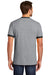 Port & Company PC54R Mens Core Ringer Short Sleeve Crewneck T-Shirt Heather Grey/Jet Black Model Back