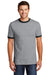 Port & Company PC54R Mens Core Ringer Short Sleeve Crewneck T-Shirt Heather Grey/Jet Black Model Front