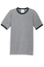 Port & Company PC54R Mens Core Ringer Short Sleeve Crewneck T-Shirt Heather Grey/Jet Black Flat Front