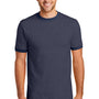 Port & Company Mens Core Ringer Short Sleeve Crewneck T-Shirt - Heather Navy Blue/Navy Blue