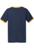 Port & Company PC54R Mens Core Ringer Short Sleeve Crewneck T-Shirt Navy Blue/Gold Flat Back