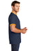 Port & Company PC54R Mens Core Ringer Short Sleeve Crewneck T-Shirt Navy Blue/Gold Model Side