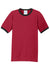 Port & Company PC54R Mens Core Ringer Short Sleeve Crewneck T-Shirt Red/Jet Black Flat Front