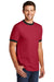 Port & Company PC54R Mens Core Ringer Short Sleeve Crewneck T-Shirt Red/Jet Black Model 3q