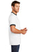 Port & Company PC54R Mens Core Ringer Short Sleeve Crewneck T-Shirt White/Jet Black Model Side