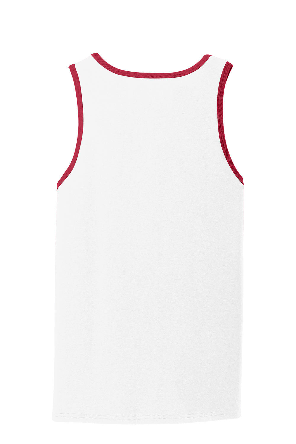 Port & Company PC54TT Mens Core Tank Top White/Red Flat Back