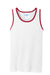 Port & Company PC54TT Mens Core Tank Top White/Red Flat Front