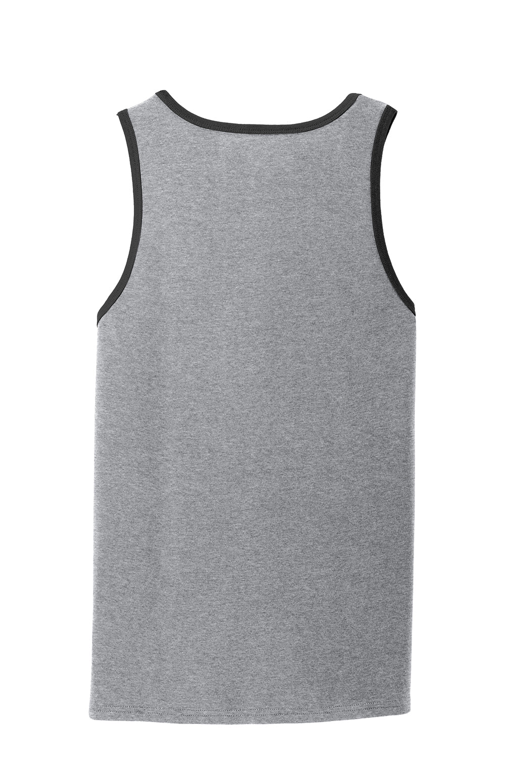 Port & Company PC54TT Mens Core Tank Top Heather Grey/Jet Black Flat Back