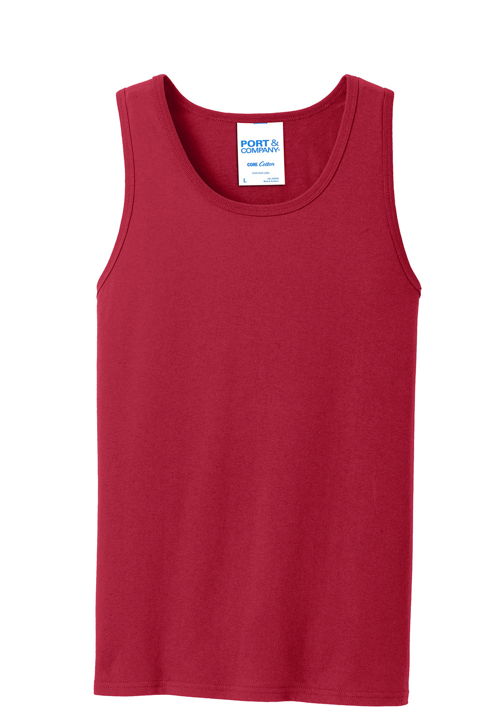 Port & Company PC54TT Mens Core Tank Top Red Flat Front