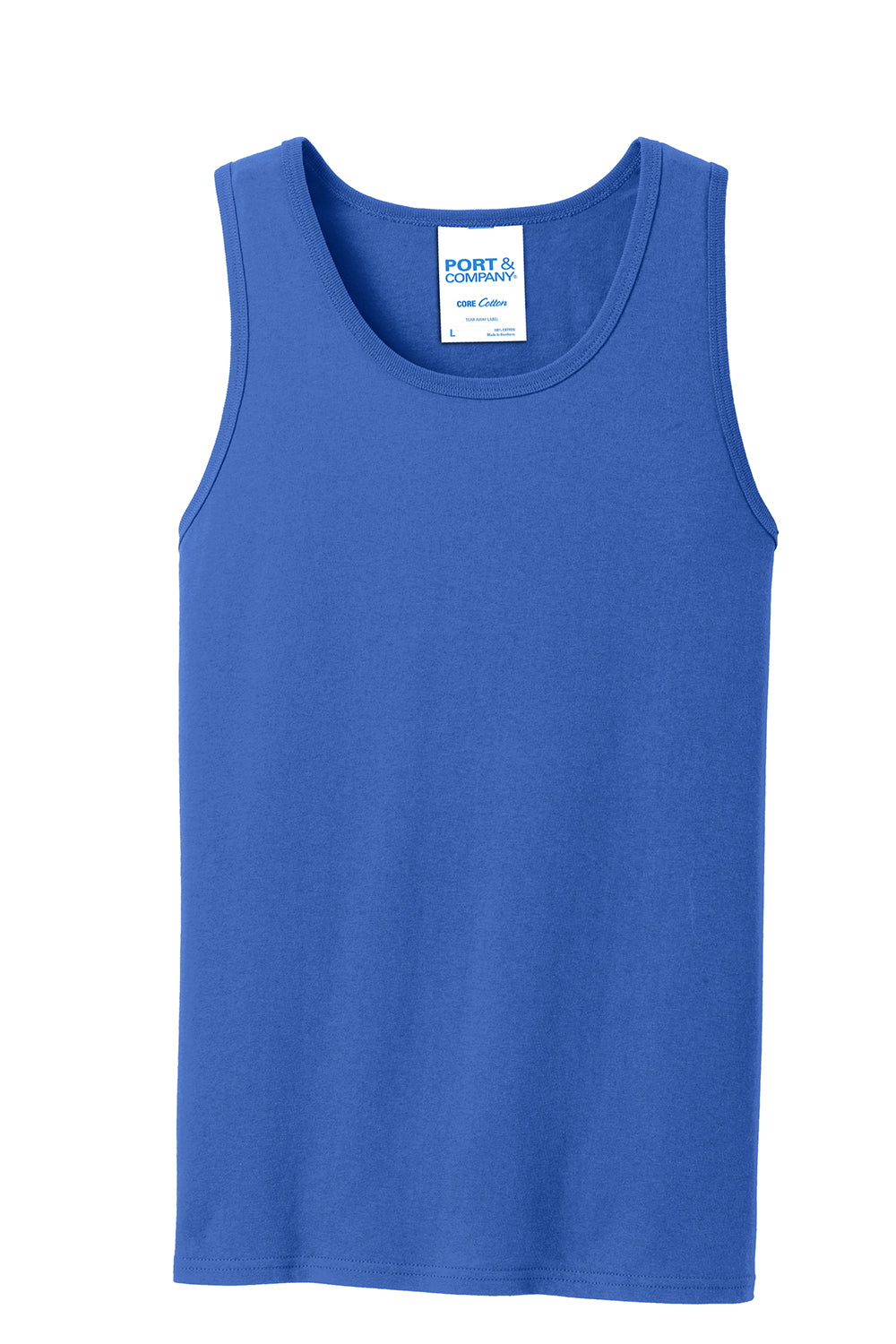 Port & Company PC54TT Mens Core Tank Top Royal Blue Flat Front