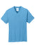 Port & Company PC54V Mens Core Short Sleeve V-Neck T-Shirt Aquatic Blue Flat Front