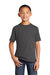 Port & Company PC54YDTG Youth Core Cotton DTG Short Sleeve Crewneck T-Shirt Charcoal Grey Model Front