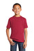 Port & Company PC54YDTG Youth Core Cotton DTG Short Sleeve Crewneck T-Shirt Red Model Front