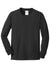 Port & Company PC54YLS Youth Core Long Sleeve Crewneck T-Shirt Jet Black Flat Front