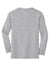 Port & Company PC54YLS Youth Core Long Sleeve Crewneck T-Shirt Heather Grey Flat Back