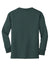 Port & Company PC54YLS Youth Core Long Sleeve Crewneck T-Shirt Dark Green Flat Back