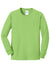 Port & Company PC54YLS Youth Core Long Sleeve Crewneck T-Shirt Lime Green Flat Front