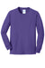 Port & Company PC54YLS Youth Core Long Sleeve Crewneck T-Shirt Purple Flat Front