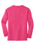 Port & Company PC54YLS Youth Core Long Sleeve Crewneck T-Shirt Sangria Pink Flat Back