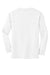 Port & Company PC54YLS Youth Core Long Sleeve Crewneck T-Shirt White Flat Back