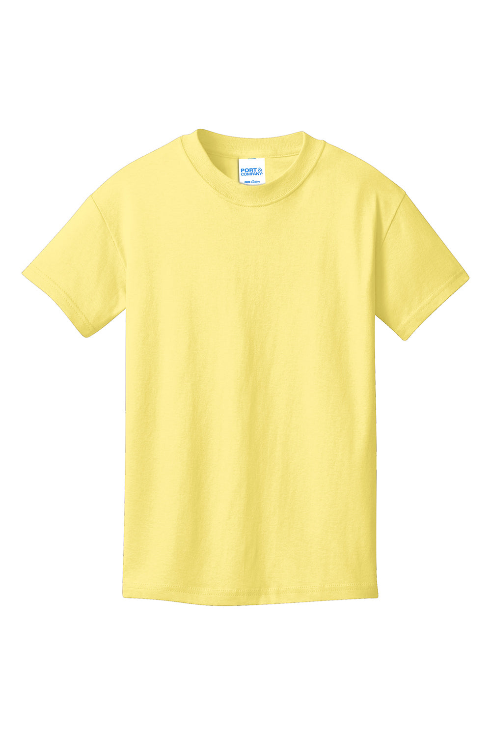 Port & Company PC54Y Youth Core Short Sleeve Crewneck T-Shirt Yellow Flat Front