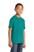 Port & Company PC54Y Youth Core Short Sleeve Crewneck T-Shirt Bright Aqua Blue Model 3q