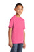 Port & Company PC54Y Youth Core Short Sleeve Crewneck T-Shirt Neon Pink Model 3q