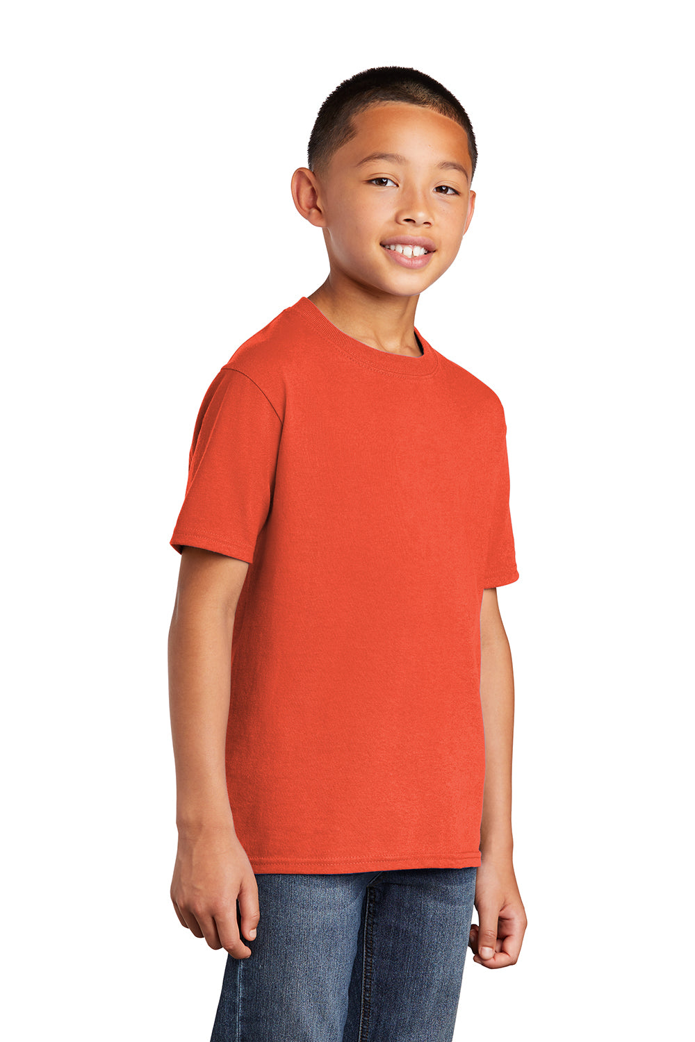 Port & Company PC54Y Youth Core Short Sleeve Crewneck T-Shirt Orange Model 3q