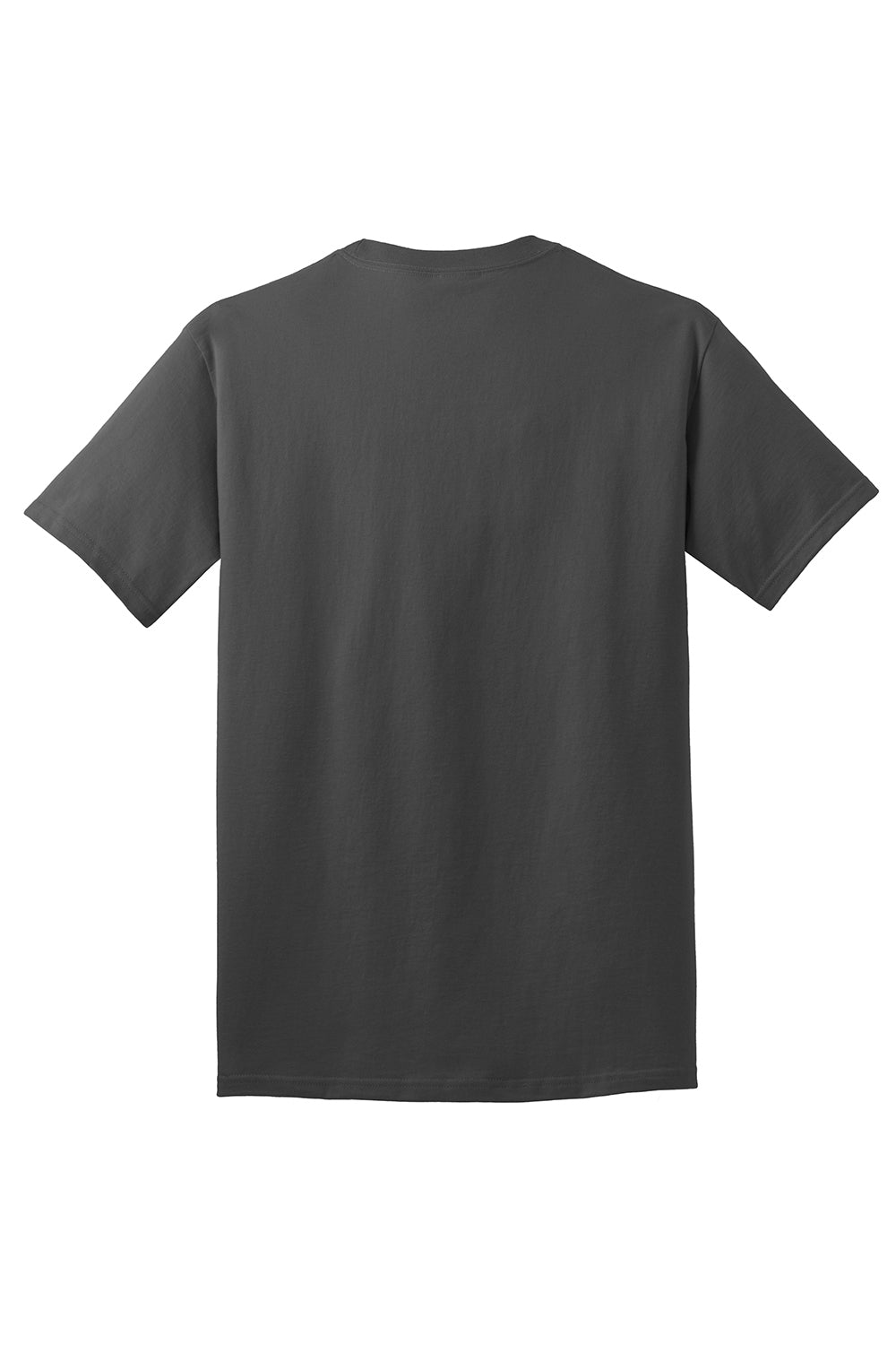 Port & Company PC54/PC54T Mens Core Short Sleeve Crewneck T-Shirt Charcoal Grey Flat Back