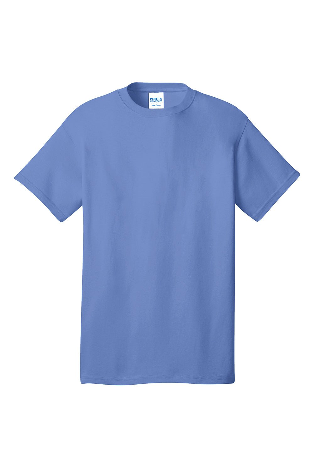 Port & Company PC54/PC54T Mens Core Short Sleeve Crewneck T-Shirt Carolina Blue Flat Front