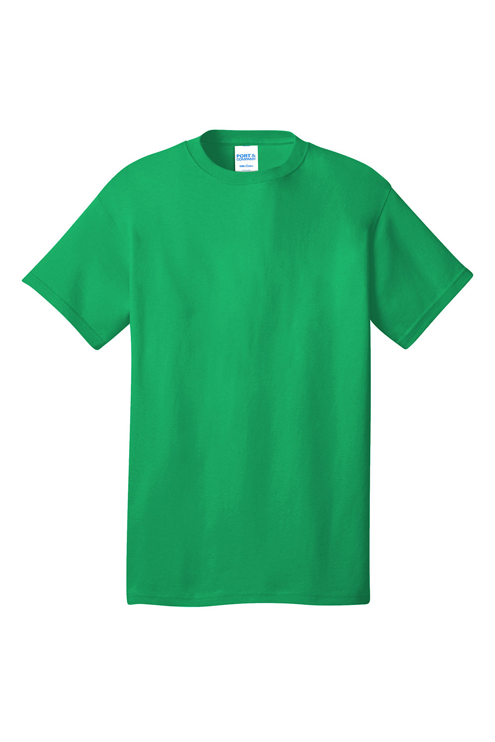 Port & Company PC54/PC54T Mens Core Short Sleeve Crewneck T-Shirt Clover Green Flat Front