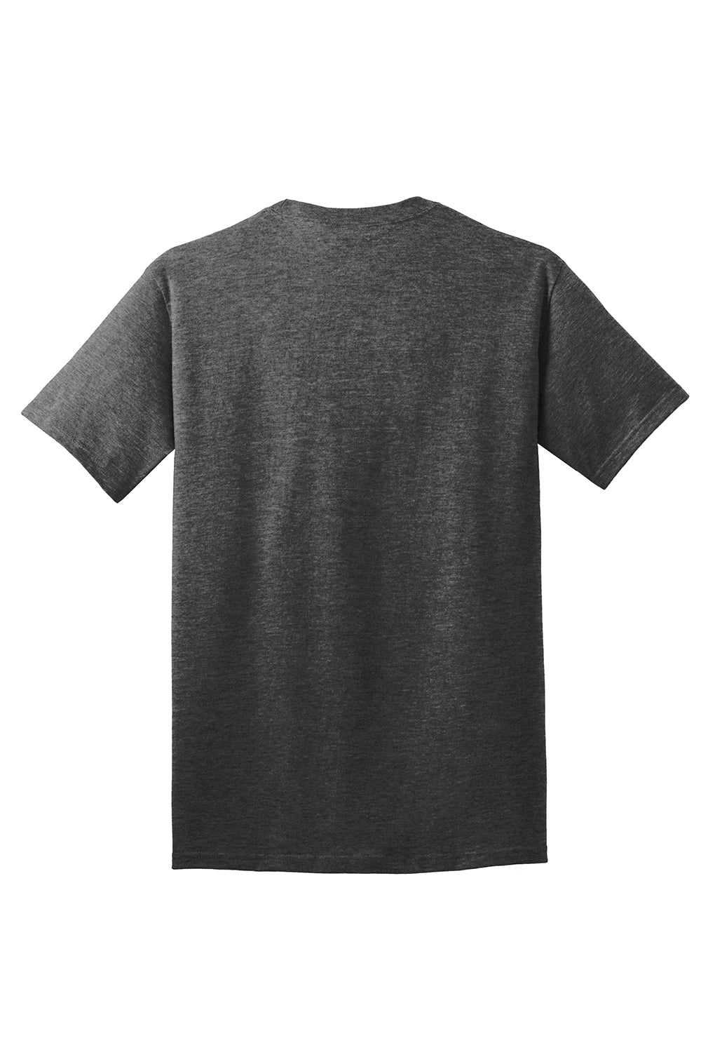 Port & Company PC54/PC54T Mens Core Short Sleeve Crewneck T-Shirt Heather Dark Grey Flat Back