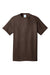 Port & Company PC54/PC54T Mens Core Short Sleeve Crewneck T-Shirt Heather Dark Chocolate Brown Flat Front