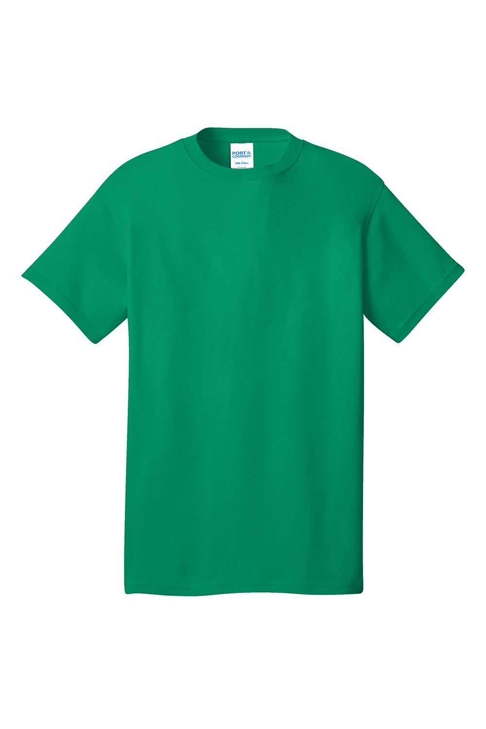 Port & Company PC54/PC54T Mens Core Short Sleeve Crewneck T-Shirt Kelly Green Flat Front